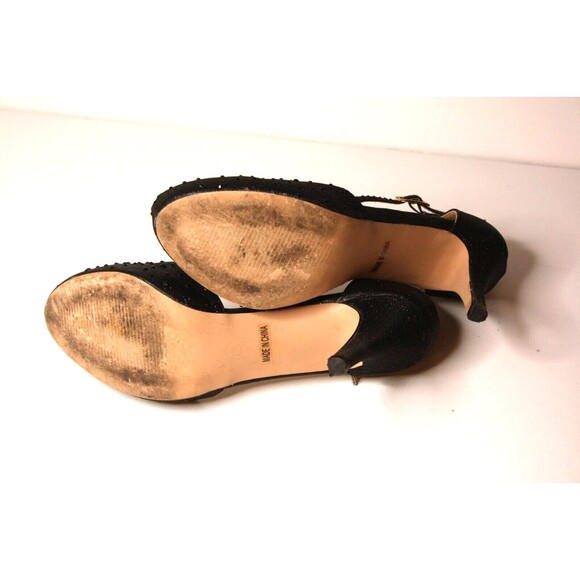 De Blossom Bejeweled Rhinestone Platform Stiletto Ballroom Wedding Black Sz 8.5 - Picture 4 of 8